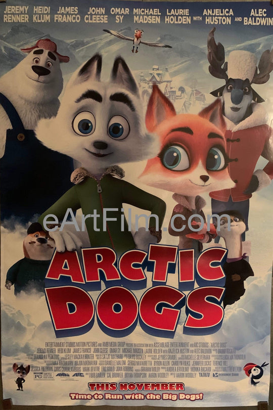 eArtFilm.com U.S One Sheet (27"x40") Advance Arctic Dogs 2019 27x40 DS CGI animated family comedy adventure all star cast