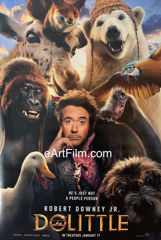 eArtFilm.com U.S One Sheet (27"x40") Advance Dolittle original movie poster 2020 27x40 Robert Downey Jr. animal adventure comedy