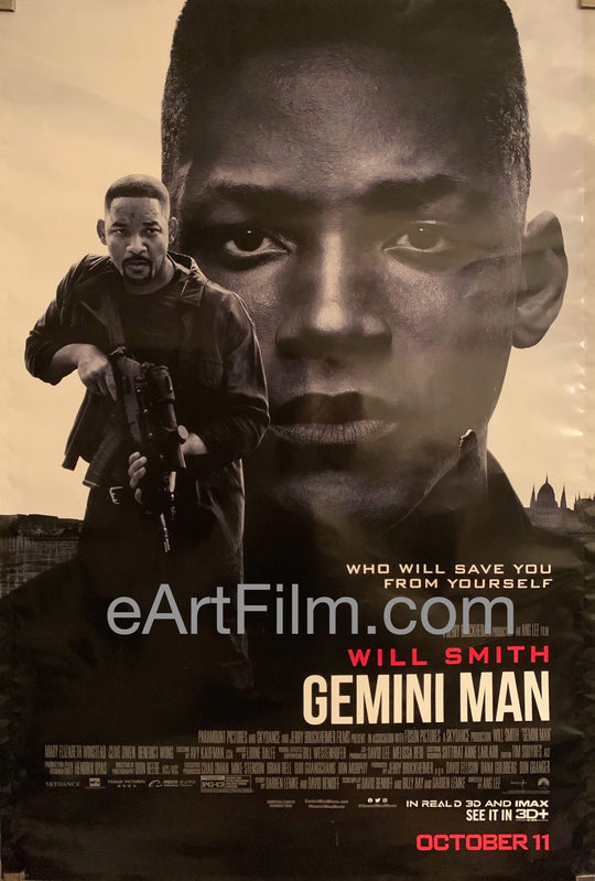 eArtFilm.com U.S One Sheet (27"x40") Advance Gemini Man 2019 27x40 DS Will Smith Ang Lee Sci-Fi action thriller