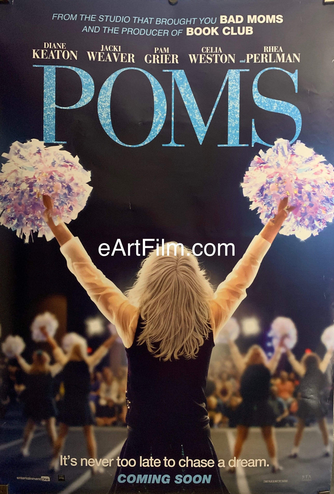 eArtFilm.com U.S One Sheet (27"x40") Advance Poms 2019 27x40 Diane Keaton Rhea Perlman Pam Grier senior cheerleader comedy