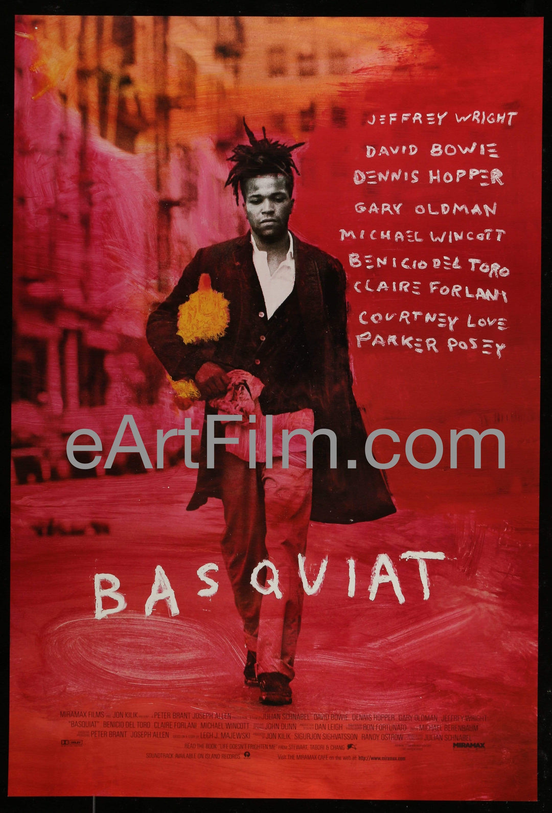eArtFilm.com U.S One Sheet (27"x40") Basquiat-Jeffrey Wright-David Bowie-Gary Oldman-Courtney Love-1997-27x40