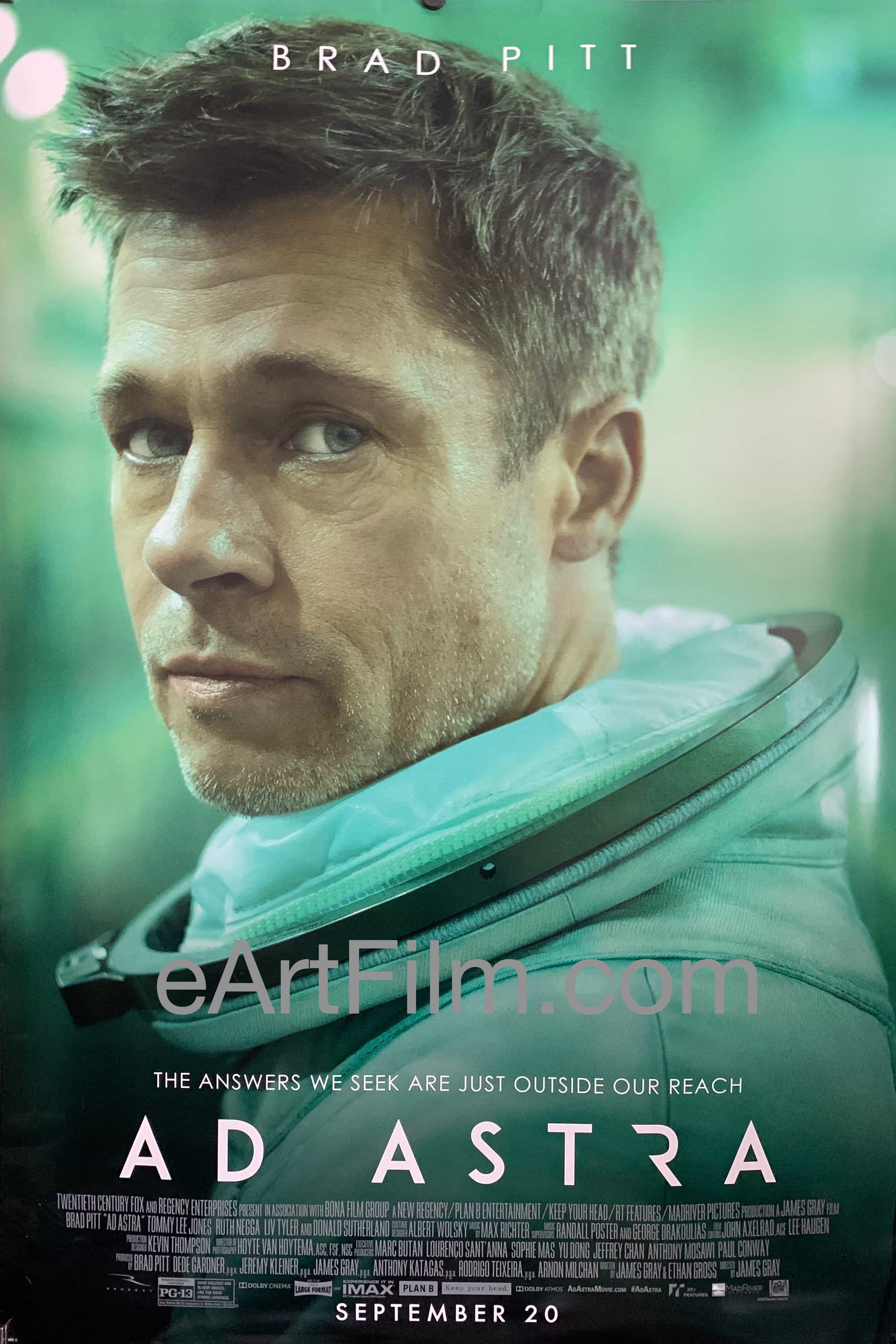 eArtFilm.com U.S One Sheet (27"x40") Double Sided Ad Astra original movie poster 2019 27x40 DS Unfolded Brad Pitt sci-fi