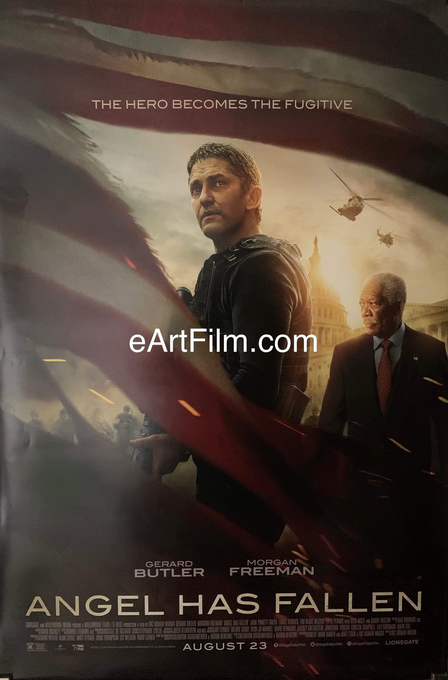 Angel Has Fallen vintage movie poster 2019 27x40 Gerard Butler Morgan ...