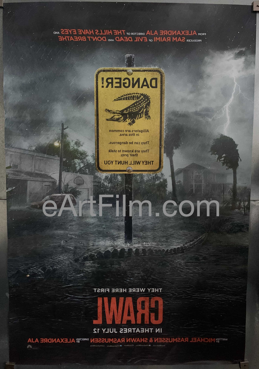 eArtFilm.com U.S One Sheet (27"x40") Double Sided Crawl vintage movie poster gator horror 2019 27x40 double sided unfolded