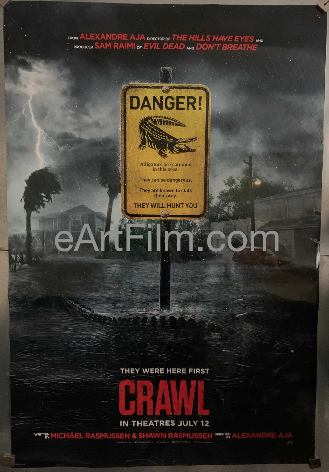 eArtFilm.com U.S One Sheet (27"x40") Double Sided Crawl vintage movie poster gator horror 2019 27x40 double sided unfolded