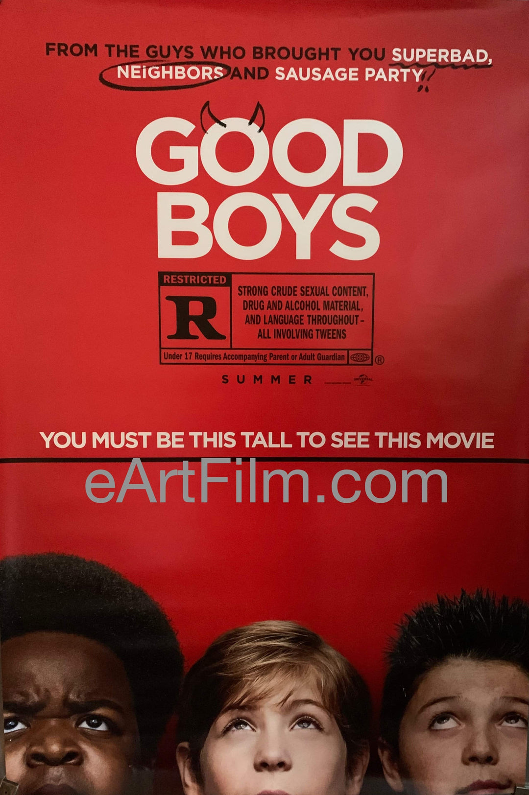 eArtFilm.com U.S One Sheet (27"x40") Double Sided Good Boys original movie poster 2019 27x40 DS raunchy school comedy