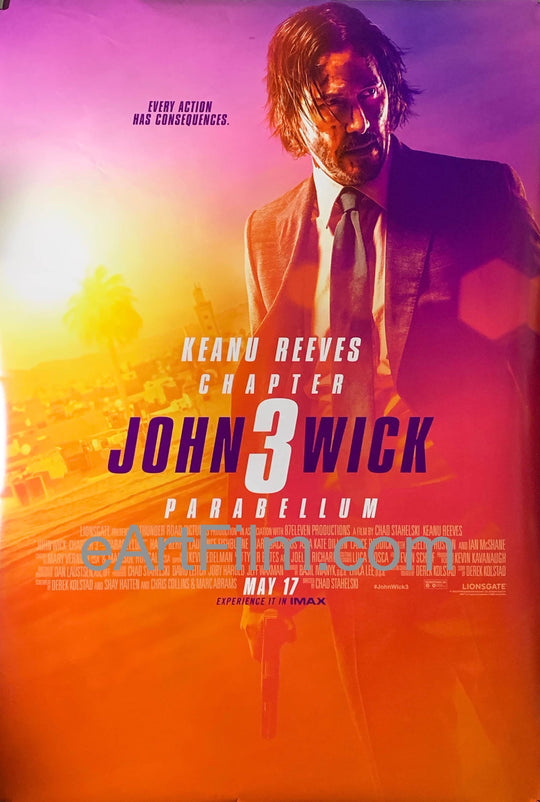 eArtFilm.com U.S One Sheet (27"x40") Double Sided John Wick: Chapter 3-Parabellum original movie poster 2019 27x40 DS fierce action