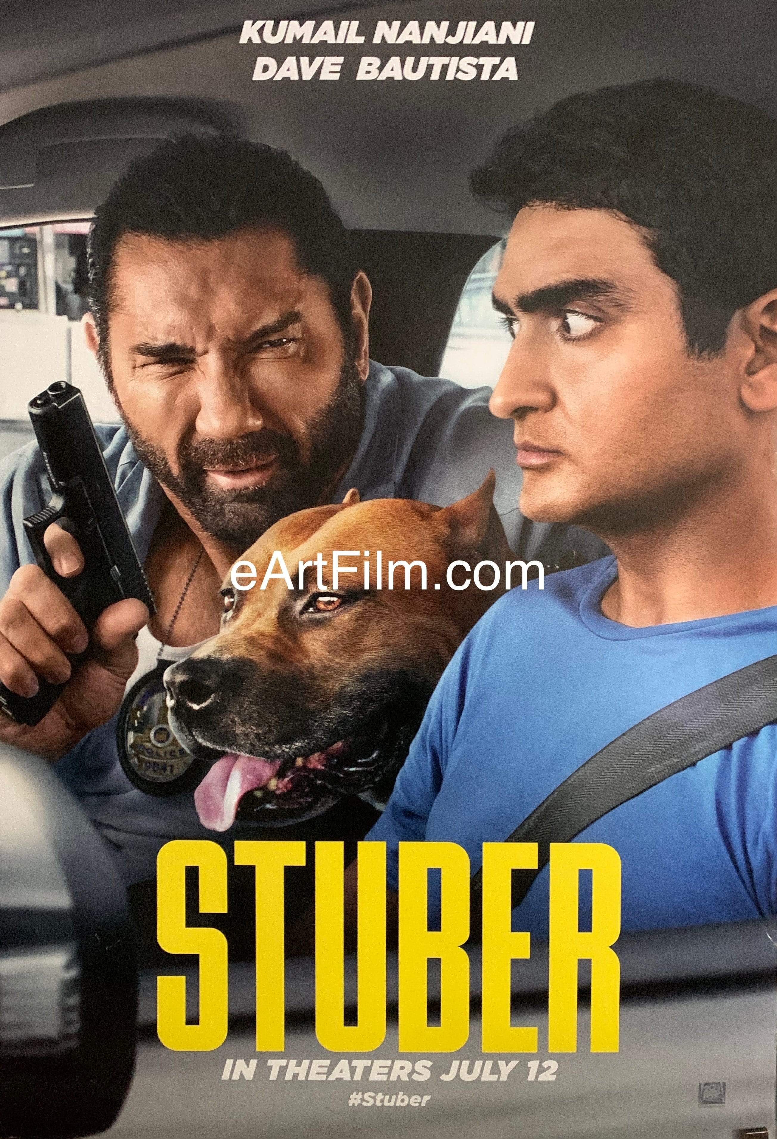eArtFilm.com U.S One Sheet (27"x40") Double Sided Stuber original movie poster Style A 2019 27x40 DS Action comedy Dave Bautista