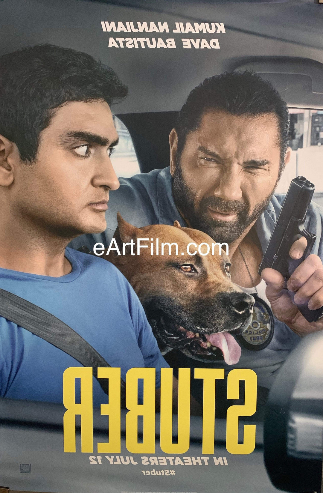 eArtFilm.com U.S One Sheet (27"x40") Double Sided Stuber original movie poster Style A 2019 27x40 DS Action comedy Dave Bautista