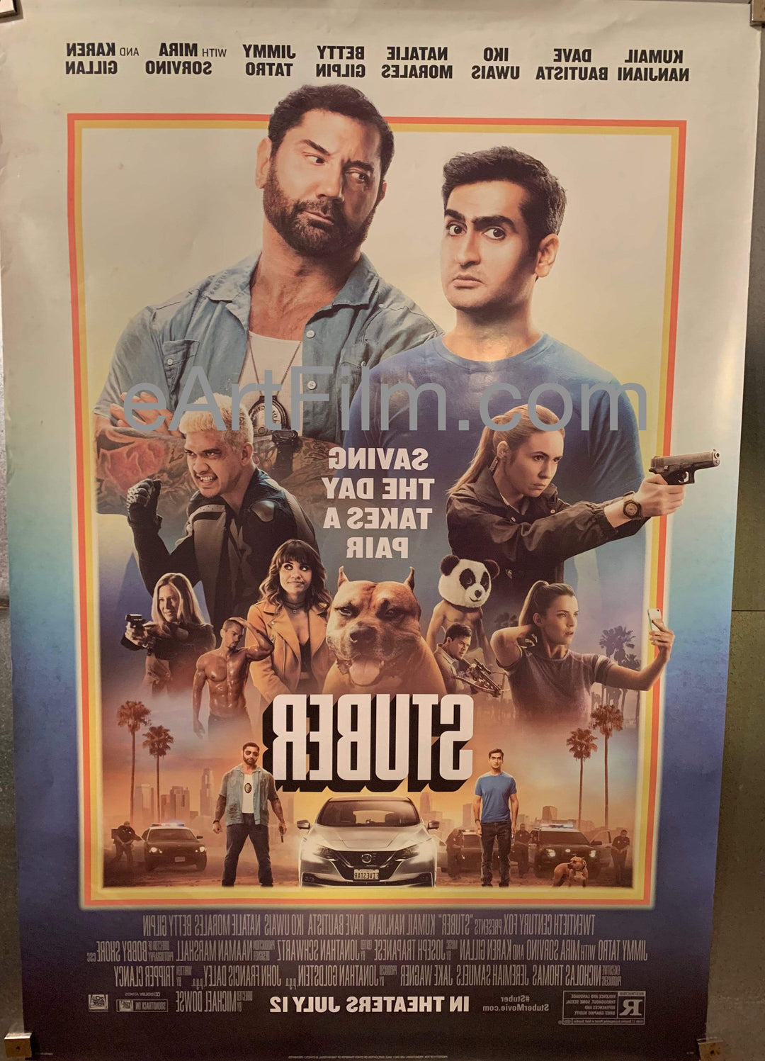 eArtFilm.com U.S One Sheet (27"x40") Double Sided Stuber original movie poster Style B 2019 27x40 DS Action comedy Dave Bautista