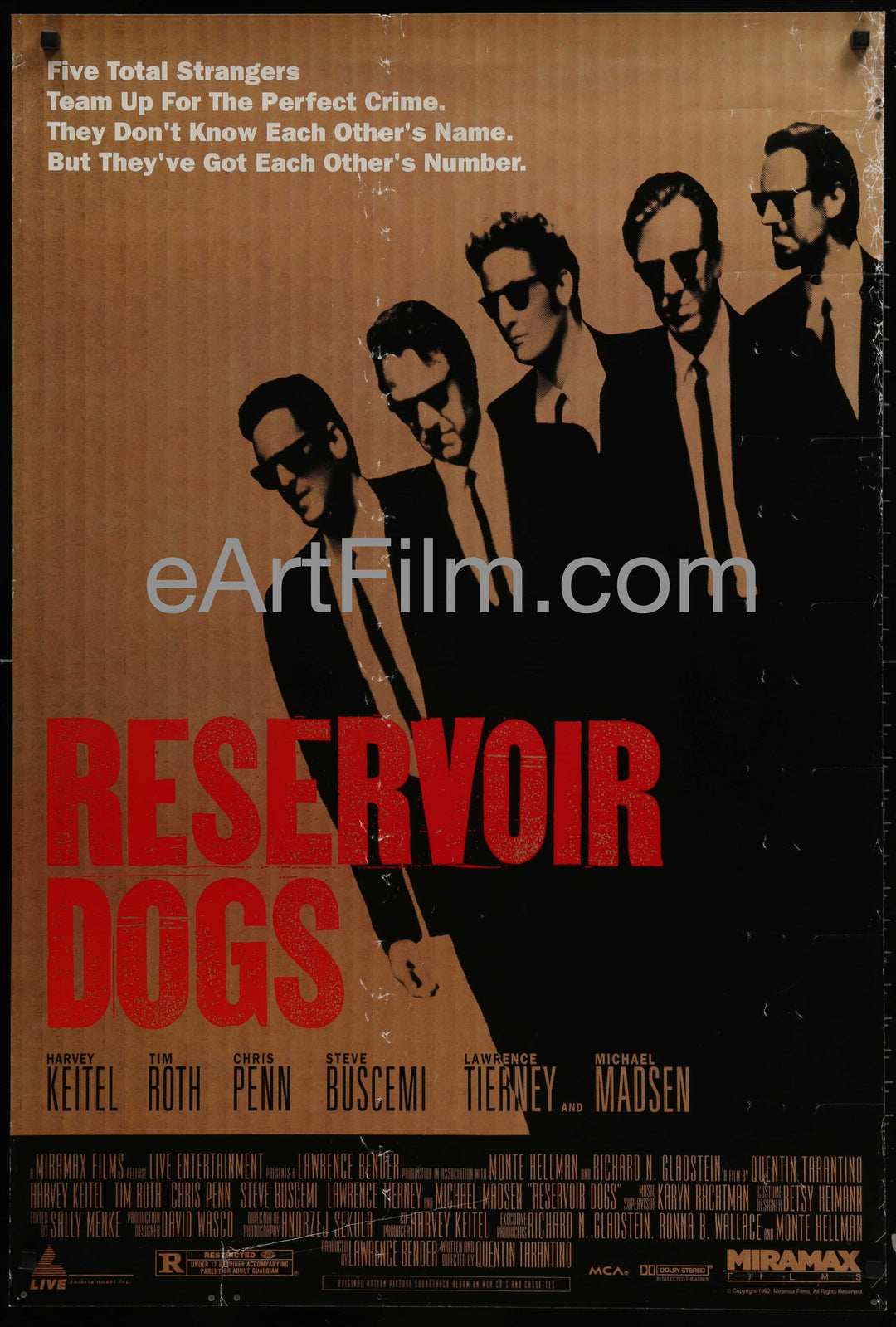 eArtFilm.com U.S One Sheet (27"x40") Reservoir Dogs original release movie poster Quentin Tarantino 27x40 1992