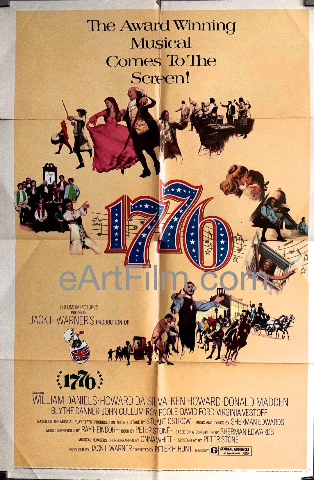 eArtFilm.com U.S One Sheet (27"x41") 1776 vintage movie poster Ken Howard Blythe Danner patriotic musical 1972 27x41
