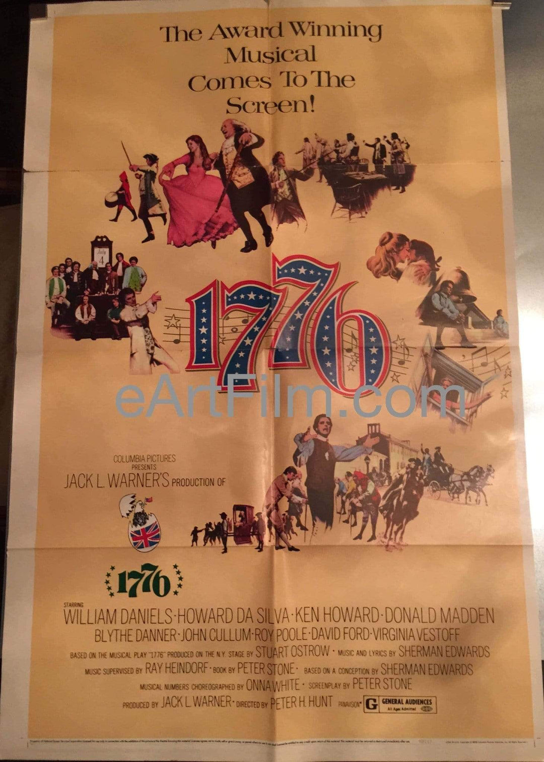 1776 vintage movie poster Ken Howard Blythe Danner patriotic musical 1972 27x41 _related_blythe-danner, _related_bob-balaban, _related_broadway, _related_buck-henry, _related_eartfilm-merchandise-collections, _related_joan-crawford, _related_theater-theat
