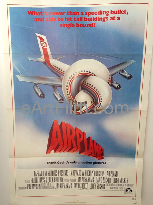 eArtFilm.com U.S One Sheet (27'x41) Airplane! 1980 27x41 Vintage movie poster Robert Hays wacky airplane comedy