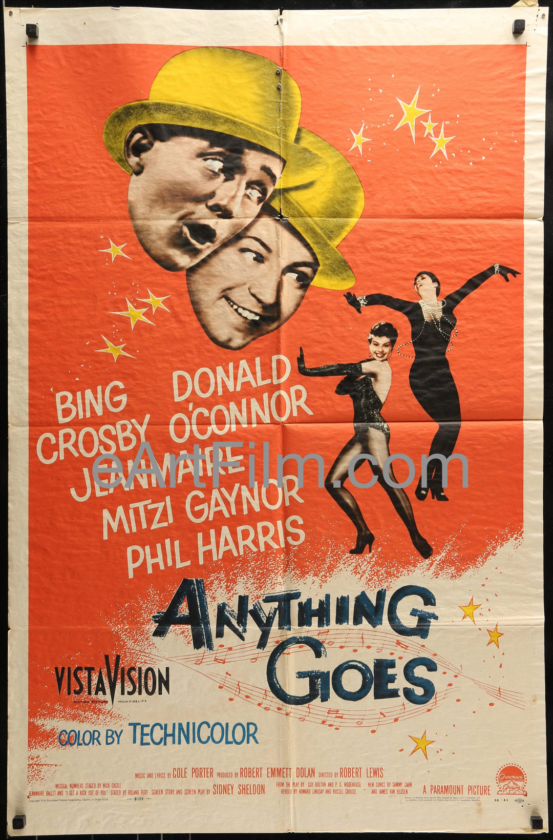eArtFilm.com U.S One Sheet (27"x41") Anything Goes-Bing Crosby-Donald O'Connor-Mitzi Gaynor-Music By Cole Porter-1956