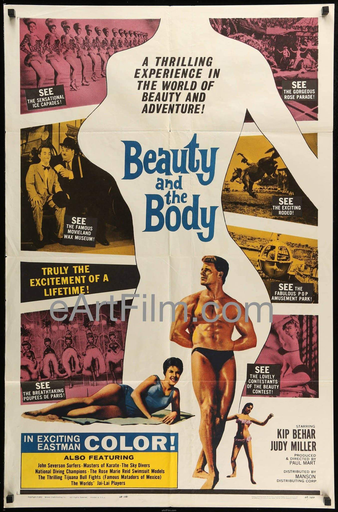 eArtFilm.com U.S One Sheet (27"x41") Beauty And The Body 1963 27x41 Paul Mart beauty and fitness documentary