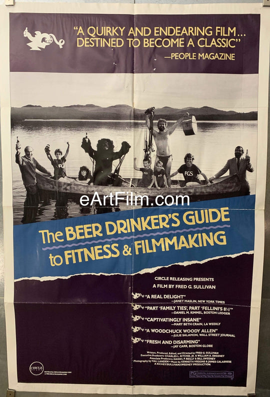 eArtFilm.com U.S One Sheet (27"x41'') Beer Drinker's Guide To Fitness And Filmmaking-Fred G. Sullivan beer documentary-1987