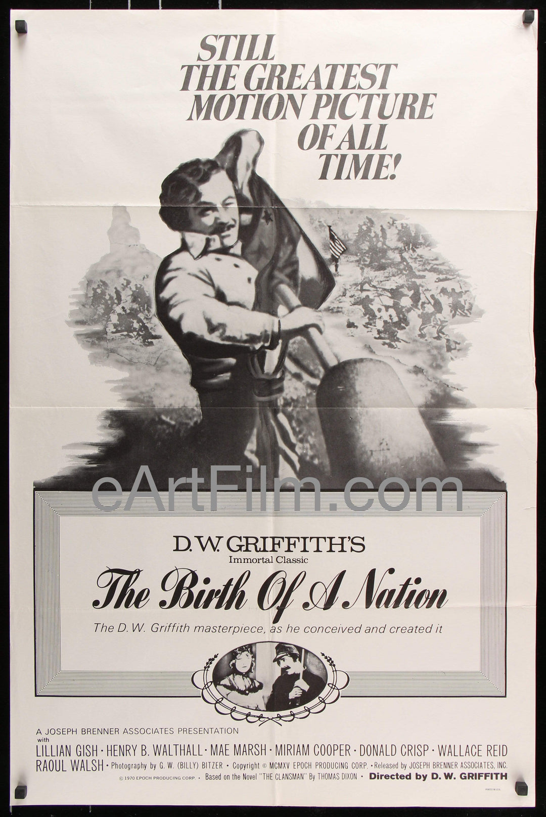 eArtFilm.com U.S One Sheet (27"x41") Birth Of A Nation D.W. Griffith Civil War Epic Lillian Gish 27x41 R70