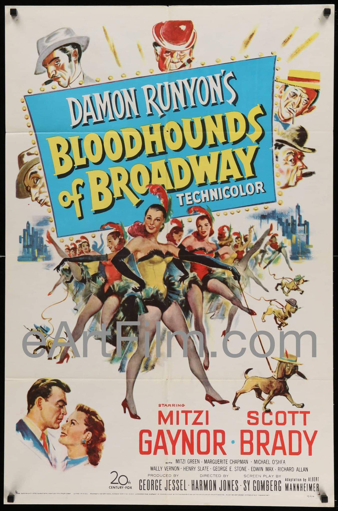 eArtFilm.com U.S One Sheet (27"x41") Bloodhounds Of Broadway-Mitzi Gaynor-Damon Runyon-1952-27x41