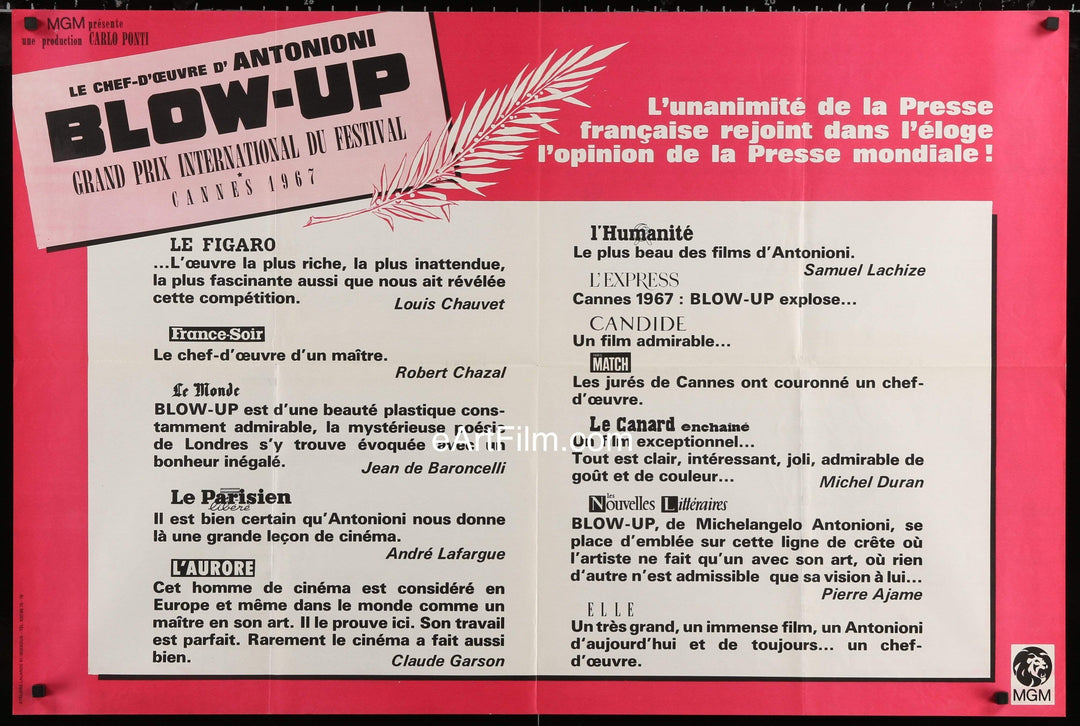 eArtFilm.com U.S One Sheet (27"x41") Blow-Up 1967 31x46 Antonioni classic Vanessa Redgrave David Hemmings Veruschka