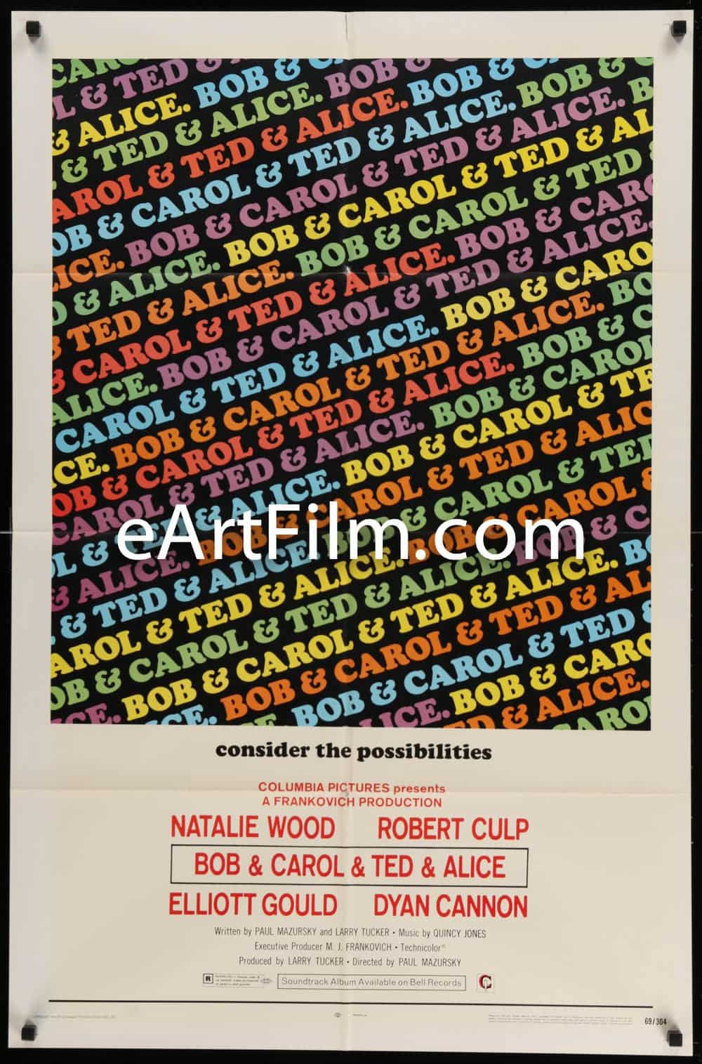 eArtFilm.com U.S One Sheet (27"x41") Bob & Carol & Ted & Alice-27x41-1969-Paul Mazursky-Natalie Wood-Dyan Cannon