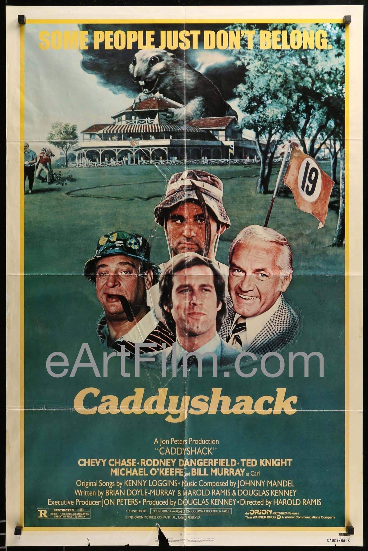 Caddyshack vintage movie poster Bill Murray Chevy Chase 1980 27x41 ...