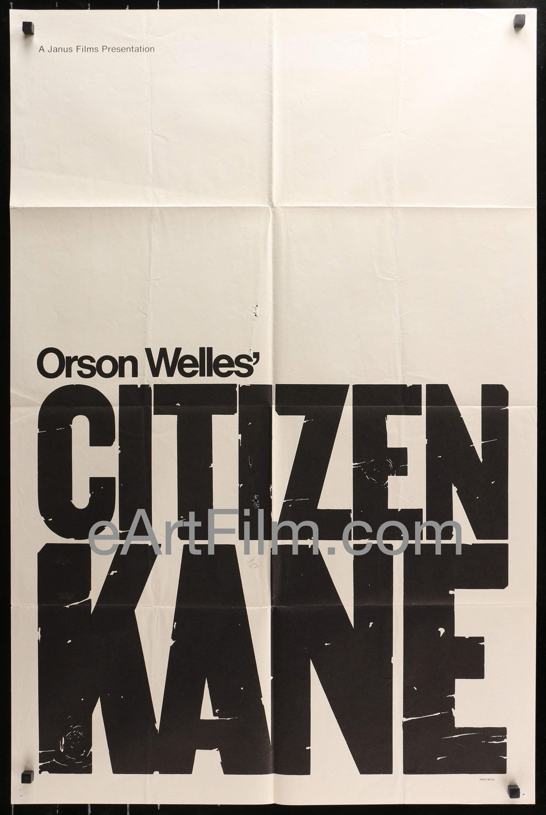 eArtFilm.com U.S One Sheet (27"x41") Citizen Kane Orson Welles classic Joseph Cotton R60's 27x41