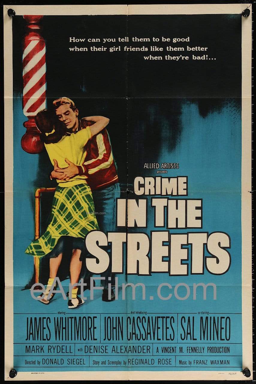 eArtFilm.com U.S One Sheet (27"x41") Crime In The Streets-1956-27x41-John Cassavetes-Sal Mineo-Film Noir!