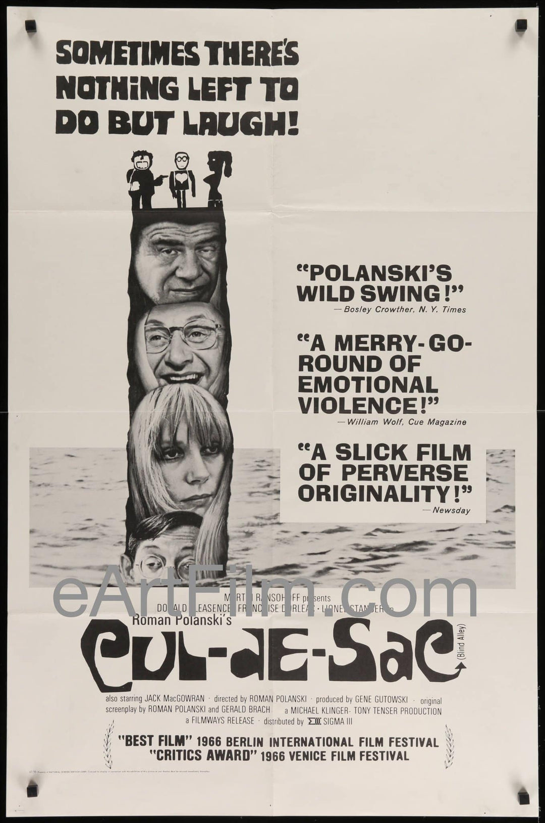 eArtFilm.com U.S One Sheet (27"x41") Cul-De-Sac 1967 27x41 Original Movie Poster Roman Polanski Classic