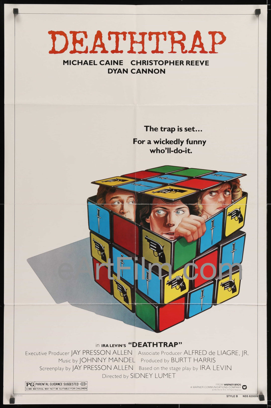 eArtFilm.com U.S One Sheet (27"x41") Deathtrap original movie poster Christopher Reeve Michael Caine 1982 27x41