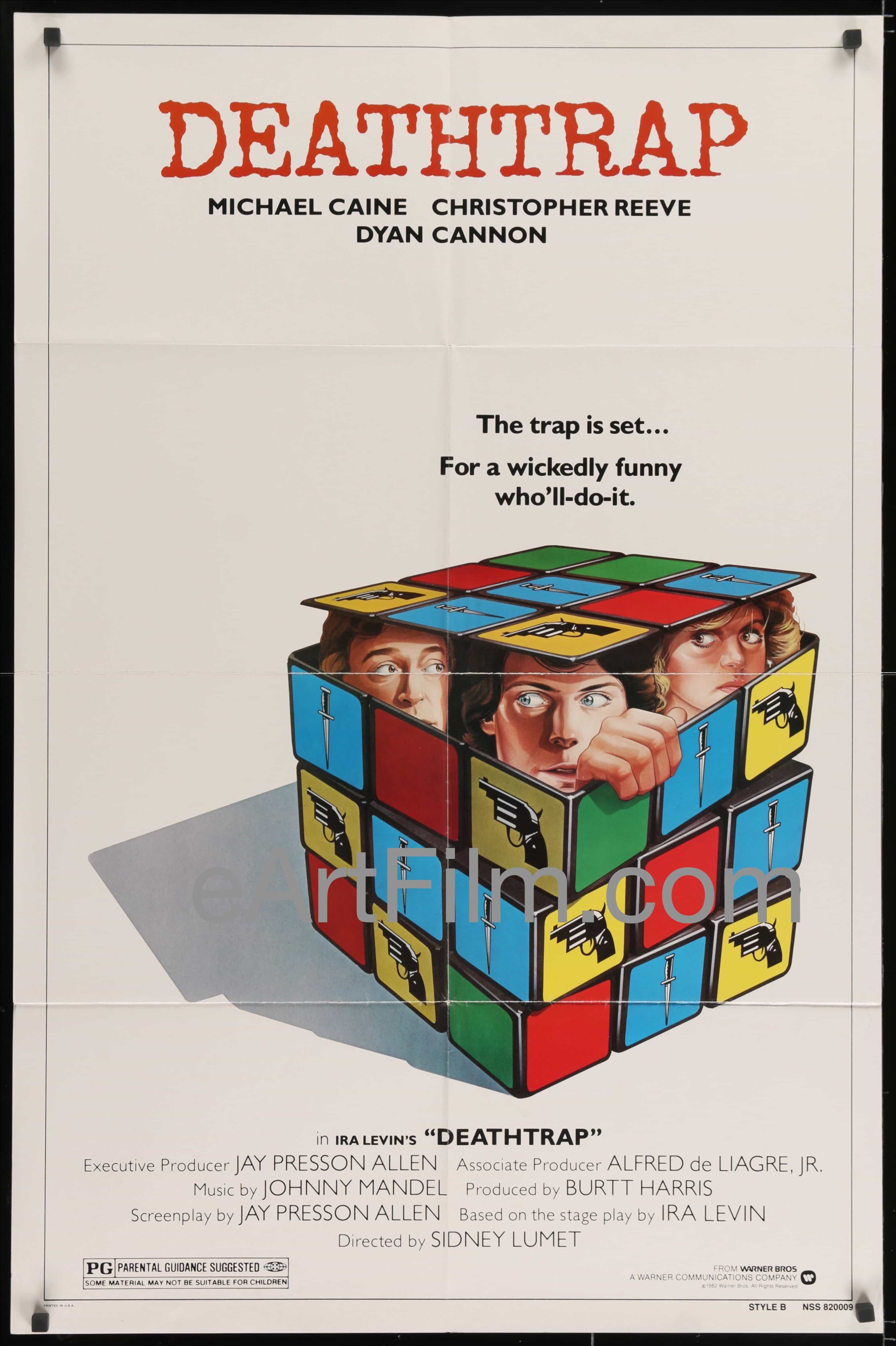 eArtFilm.com U.S One Sheet (27"x41") Deathtrap original movie poster Christopher Reeve Michael Caine 1982 27x41