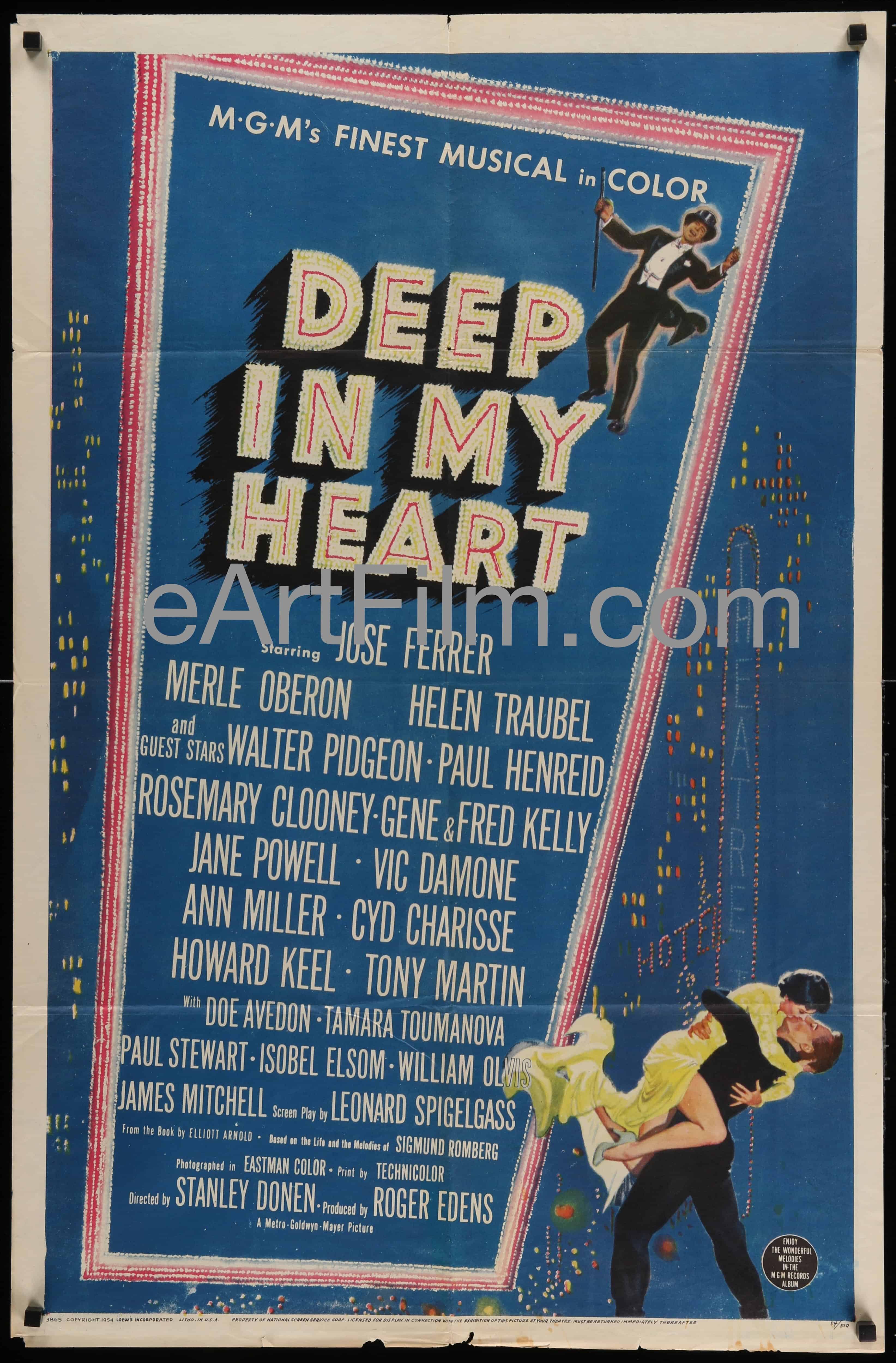 eArtFilm.com U.S One Sheet (27"x41'') Deep In My Heart big MGM all-star musical 1954 27x41