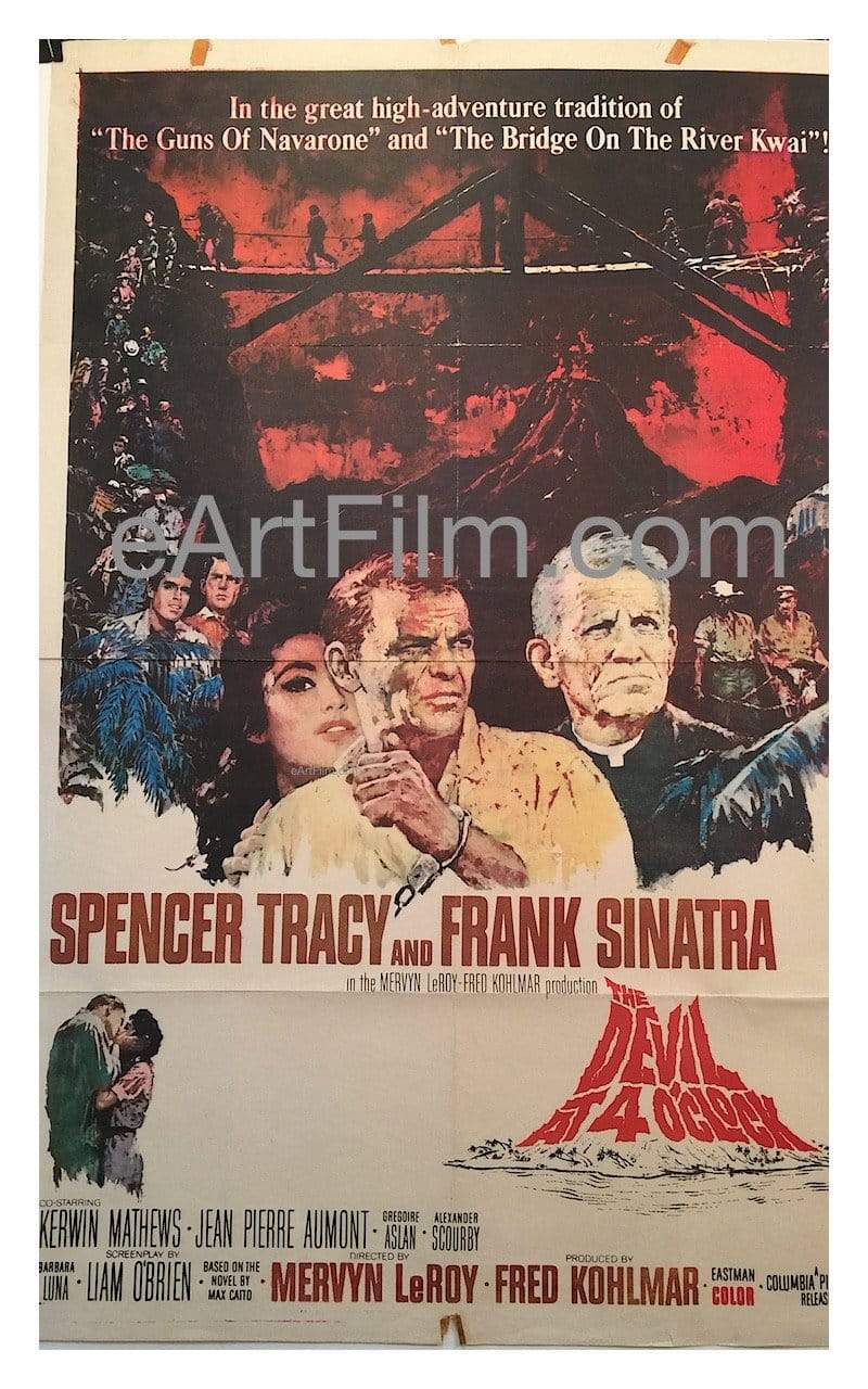eArtFilm.com U.S One Sheet (27"x41") Devil At 4 O'Clock 1961 Original U.S One Sheet Movie Poster