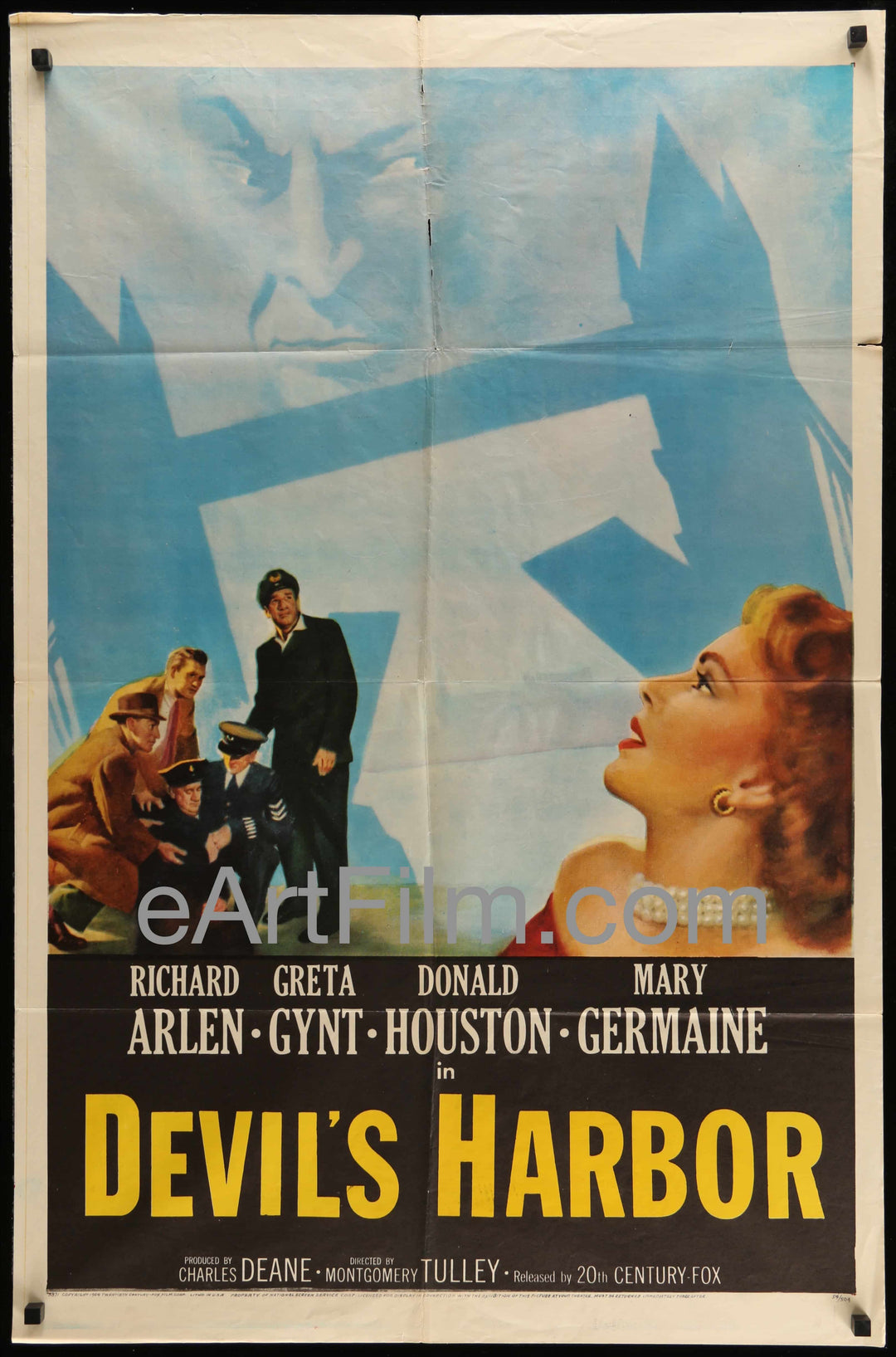 eArtFilm.com U.S One Sheet (27"x41") Devil's Harbor-Richard Arlen-Greta Gynt-Montgomery Tully-English-27x41-1954