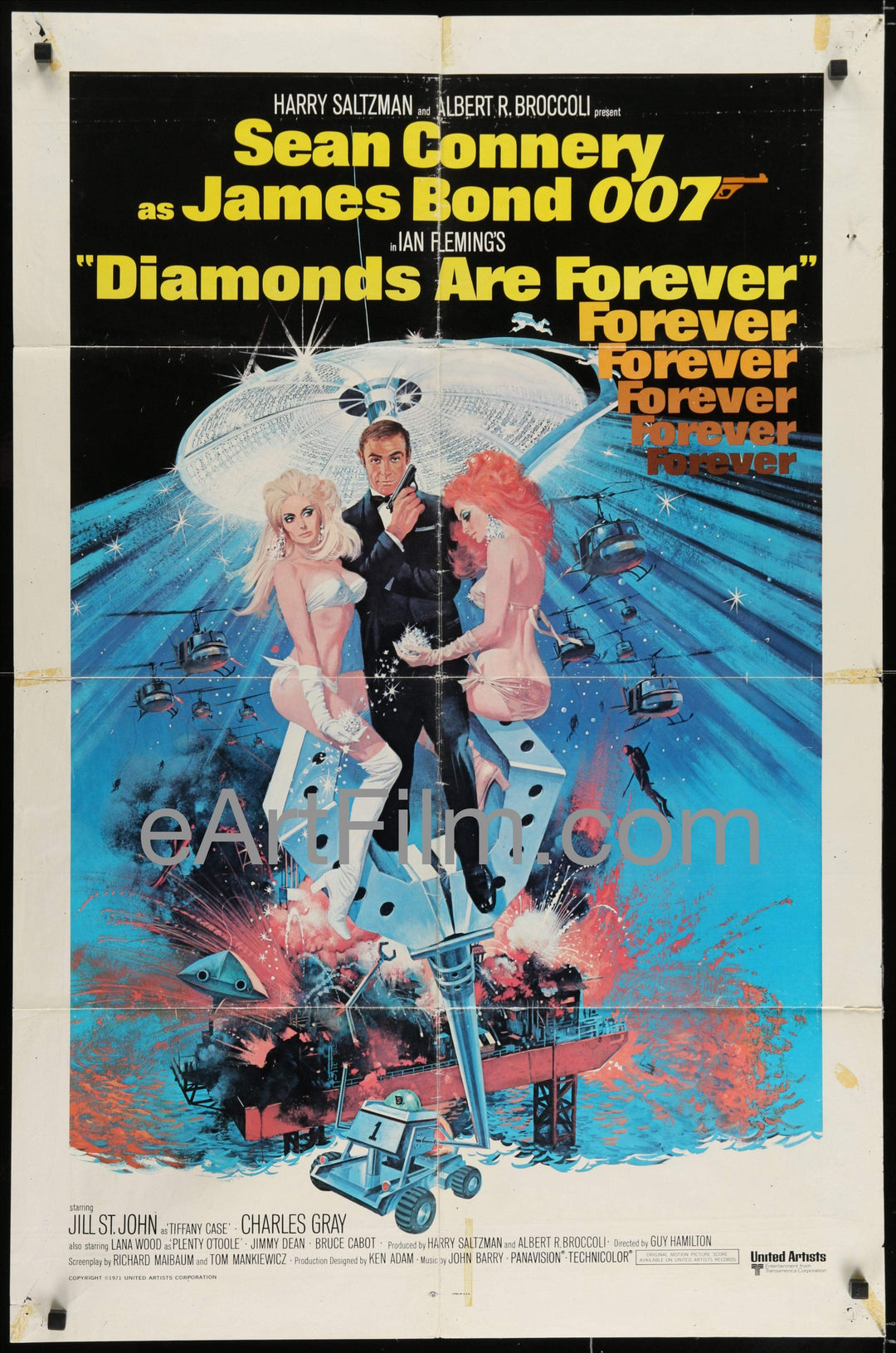 eArtFilm.com U.S One Sheet (27"x41") Diamonds Are Forever-Sean Connery as James Bond 007-Jill St. John-1971-27x41