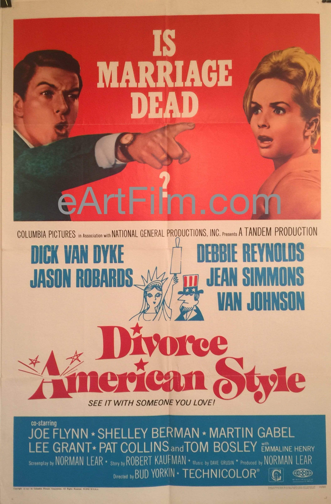 eArtFilm.com U.S One Sheet (27"x41") Divorce American Style-Dick Van Dyke-Debbie Reynolds-Jason Robards-1967