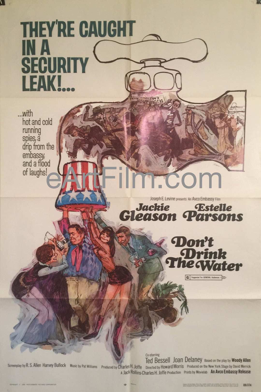 eArtFilm.com U.S One Sheet (27"x41") Don't Drink The Water-Woody Allen-Jackie Gleason-Estelle Parsons-1969-27x41