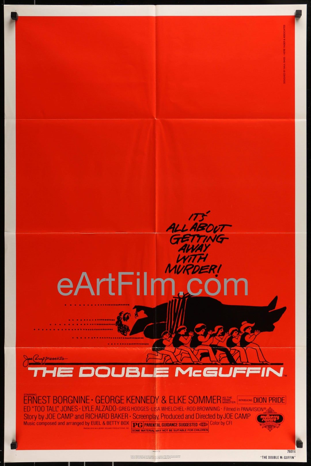 eArtFilm.com U.S One Sheet (27"x41") Double McGuffin- Ernest Borgnine-George Kennedy-Elke Sommer-Saul Bass artwork