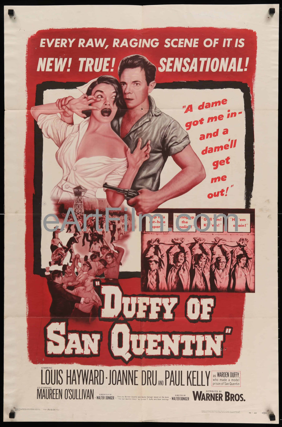 eArtFilm.com U.S One Sheet (27"x41'') Duffy Of San Quentin-Louis Hayward-Maureen O'Sullivan-DeForest Kelley-27x41