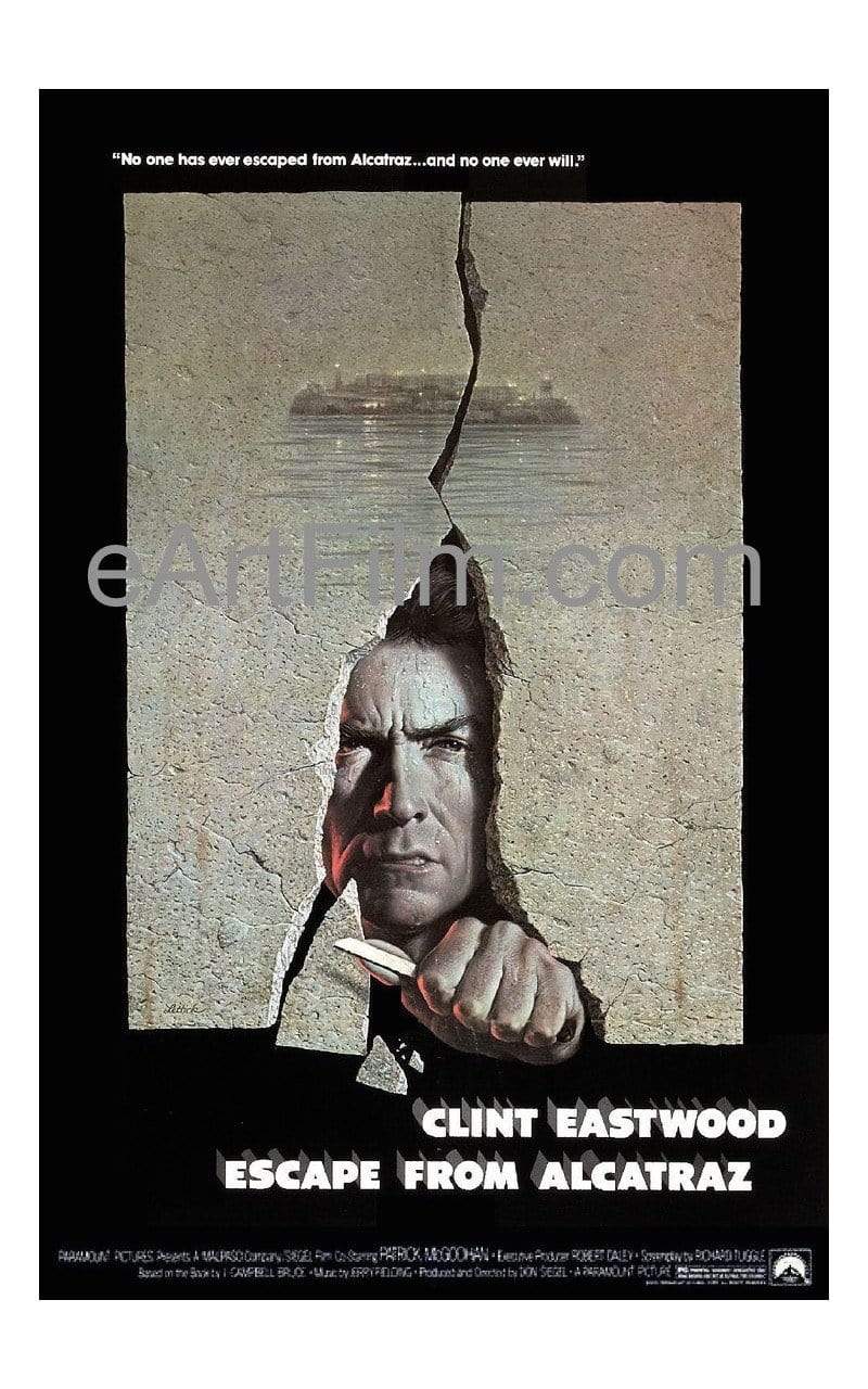 eArtFilm.com U.S One Sheet (27"x41") Escape From Alcatraz 1979 27x41 Clint Eastwood prison escape thriller