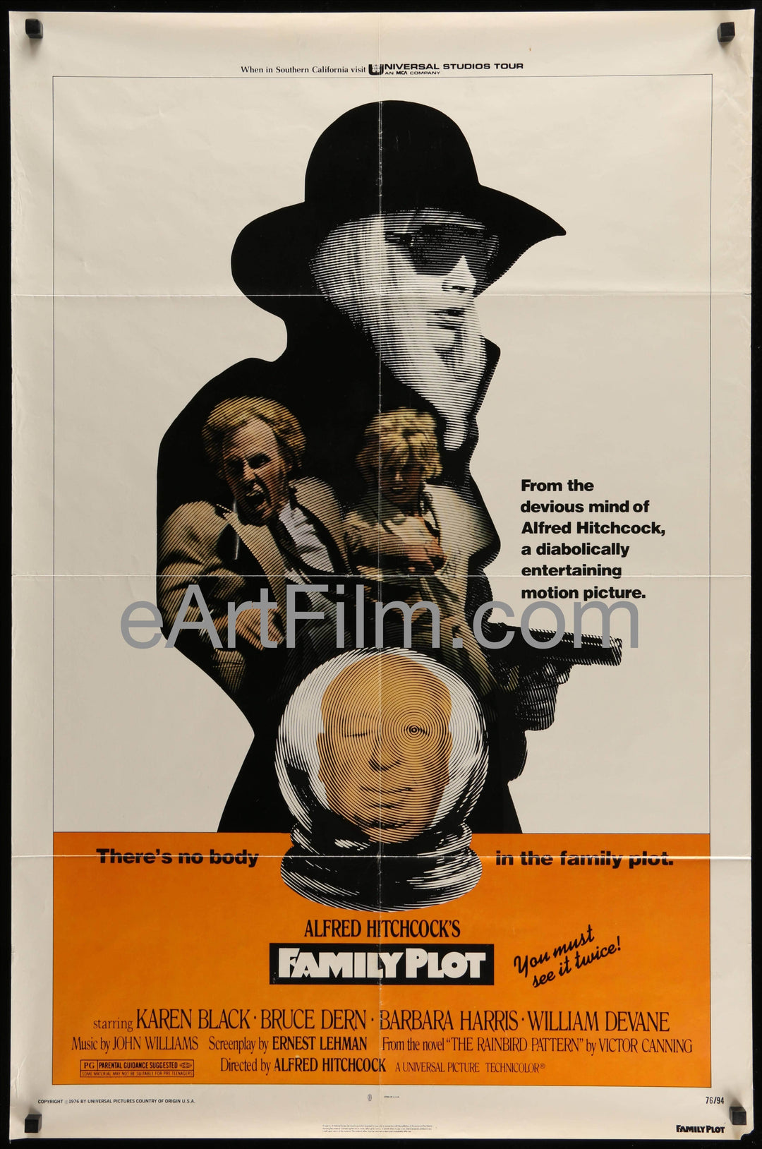 eArtFilm.com U.S One Sheet (27'x41) Family Plot 1976 27x41 Vintage U.S One Sheet Hitchcock's final film