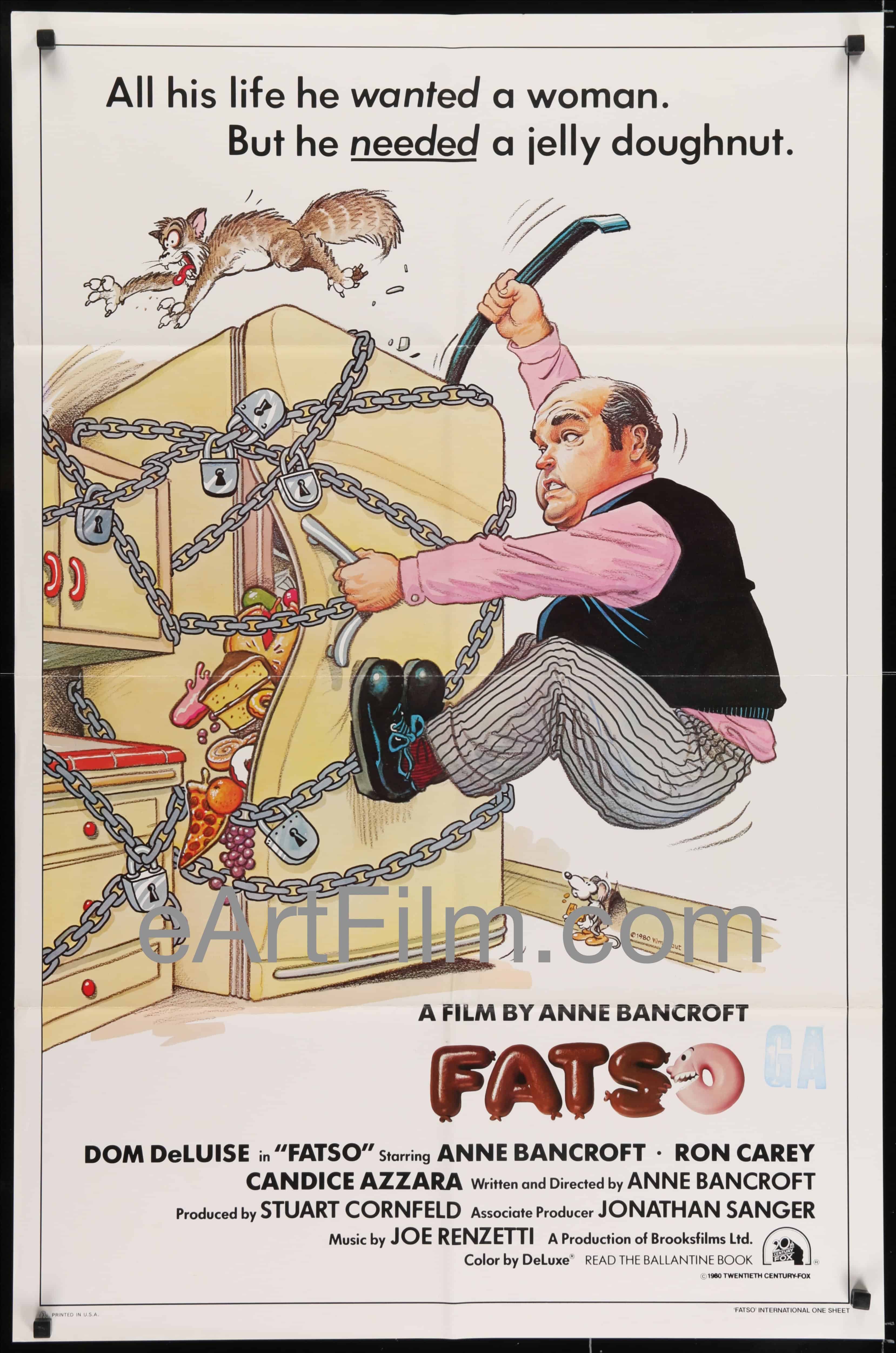 eArtFilm.com U.S One Sheet (27"x41") Fatso-Dom DeLuise-Anne Bancroft-eating and dieting romantic comedy-1980-27x41