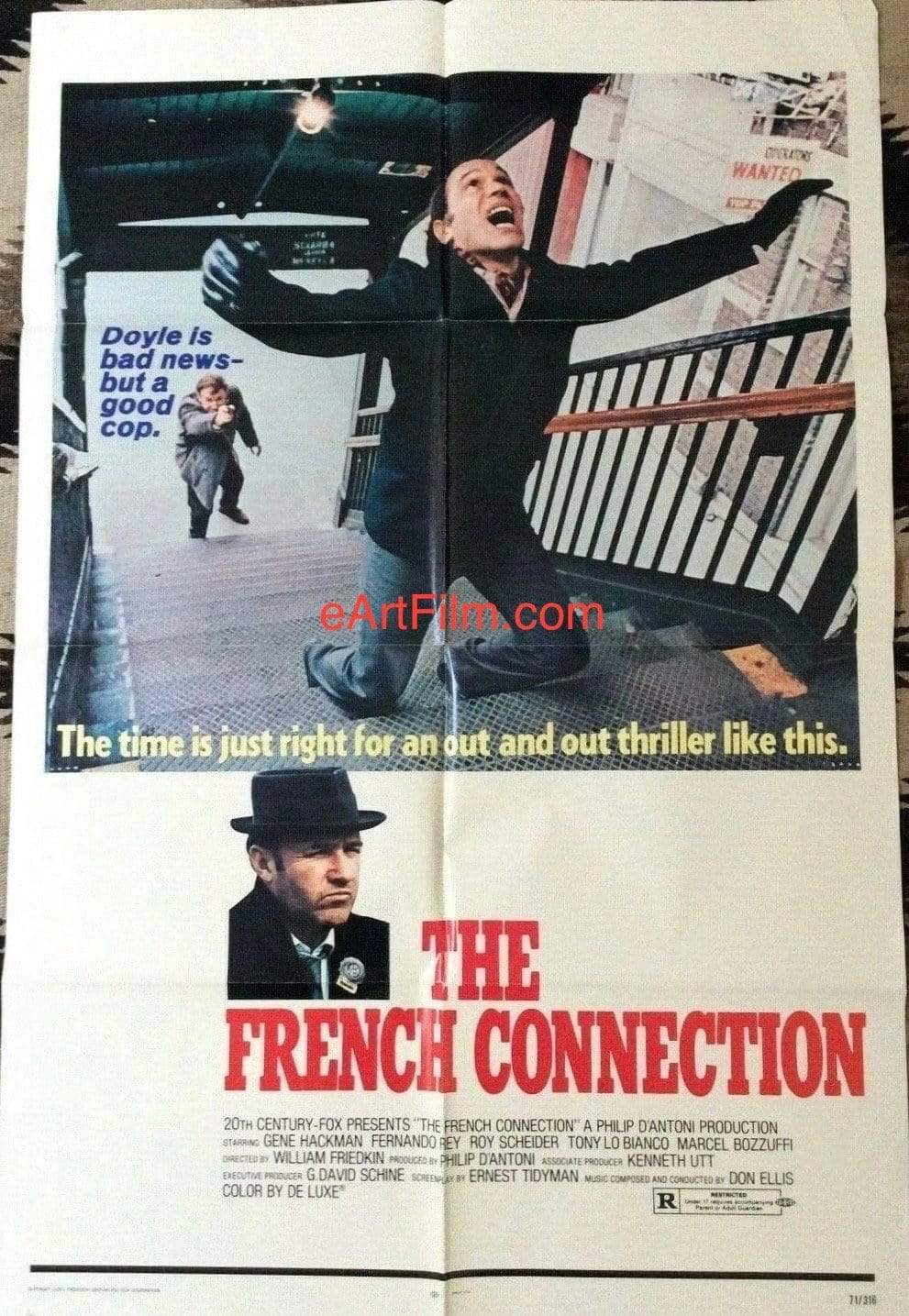 eArtFilm.com U.S One Sheet (27"x41") French Connection 1971 27x41 Gene Hackman William Friedkin NYC cop thriller