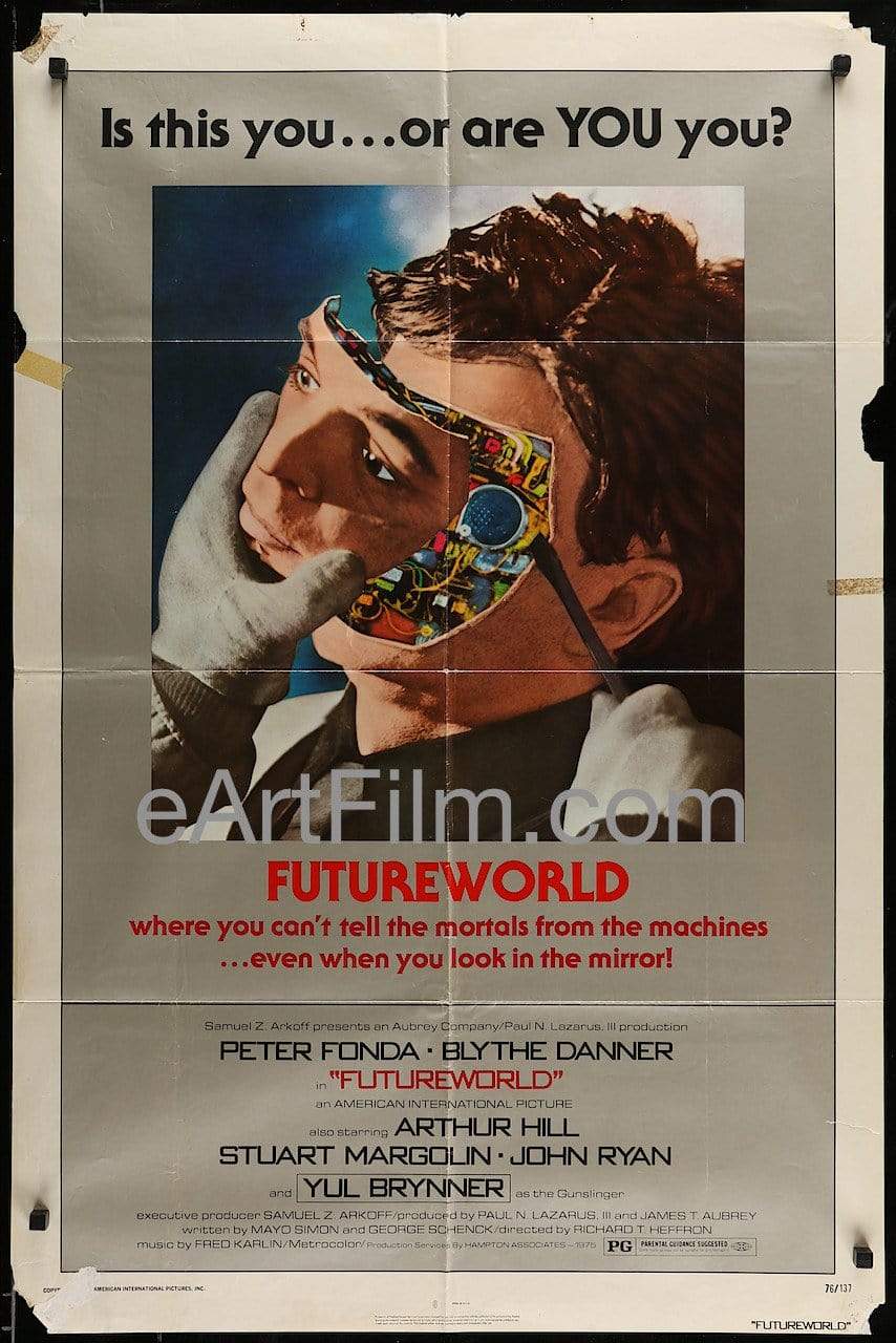 eArtFilm.com U.S One Sheet (27"x41") Futureworld-Peter Fonda-Blythe Danner-Yul Brynner-Sci-Fi-1976