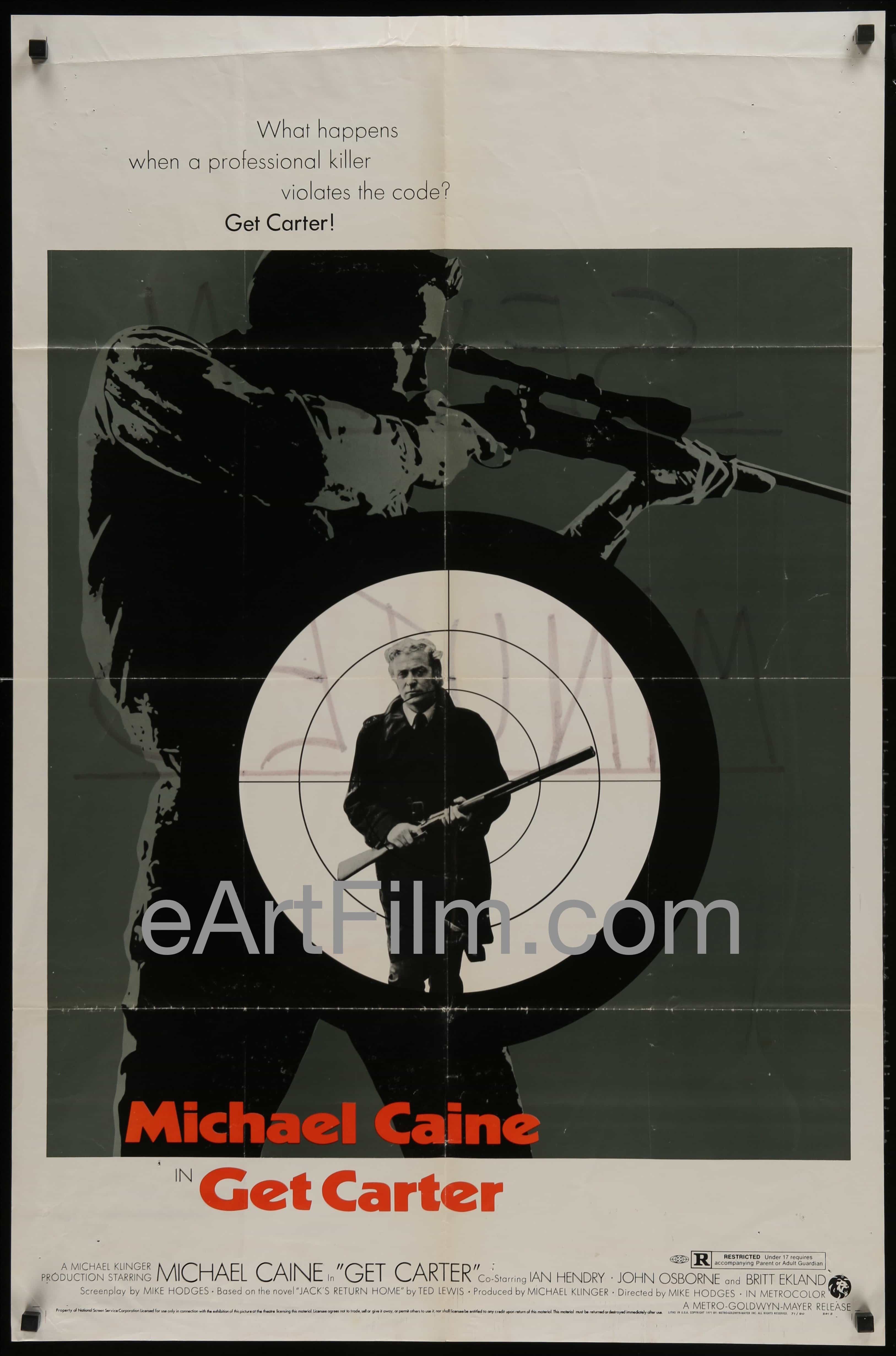 eArtFilm.com U.S One Sheet (27"x41") Get Carter-Michael Caine-Britt Ekland-Mike Hodges's gangster thriller-1971-27x41