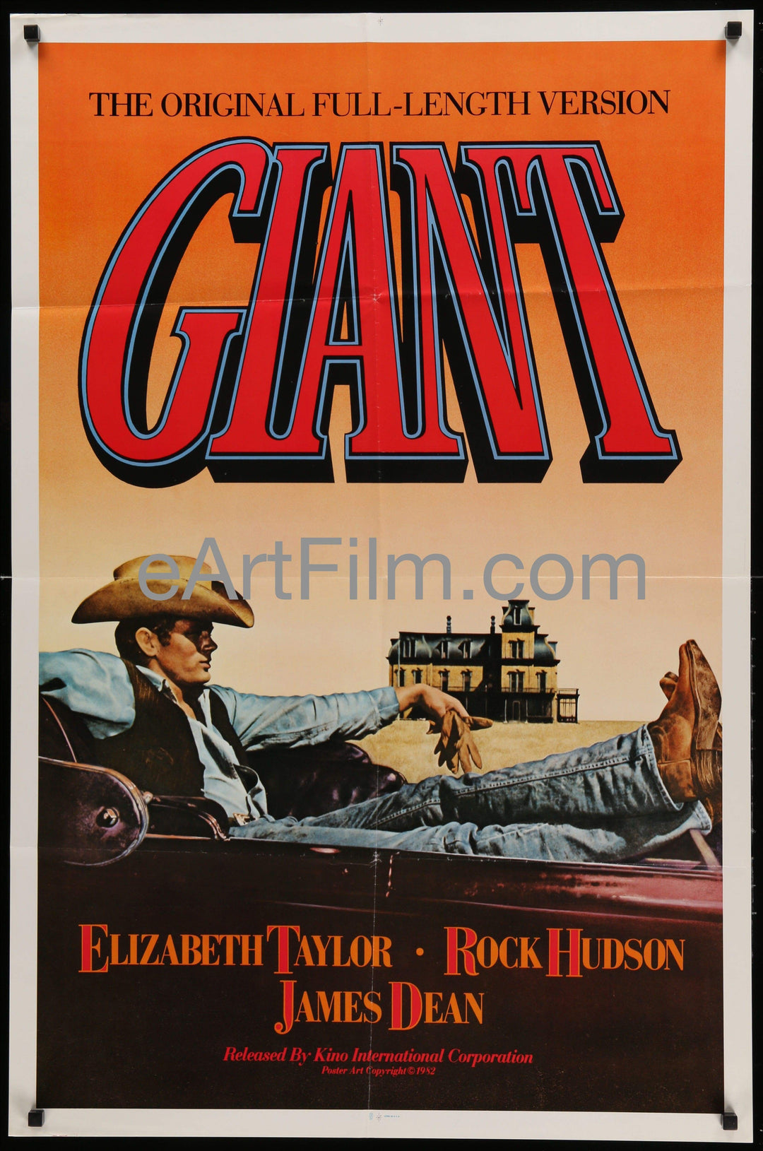 eArtFilm.com U.S One Sheet (27"x41") Giant-James Dean-Elizabeth Taylor-Rock Hudson-George Stevens-R1983-27x41