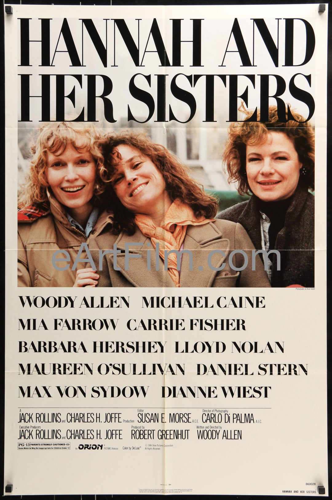eArtFilm.com U.S One Sheet (27"x41") Hannah And Her Sisters Woody Allen Mia Farrow 1986 27x41