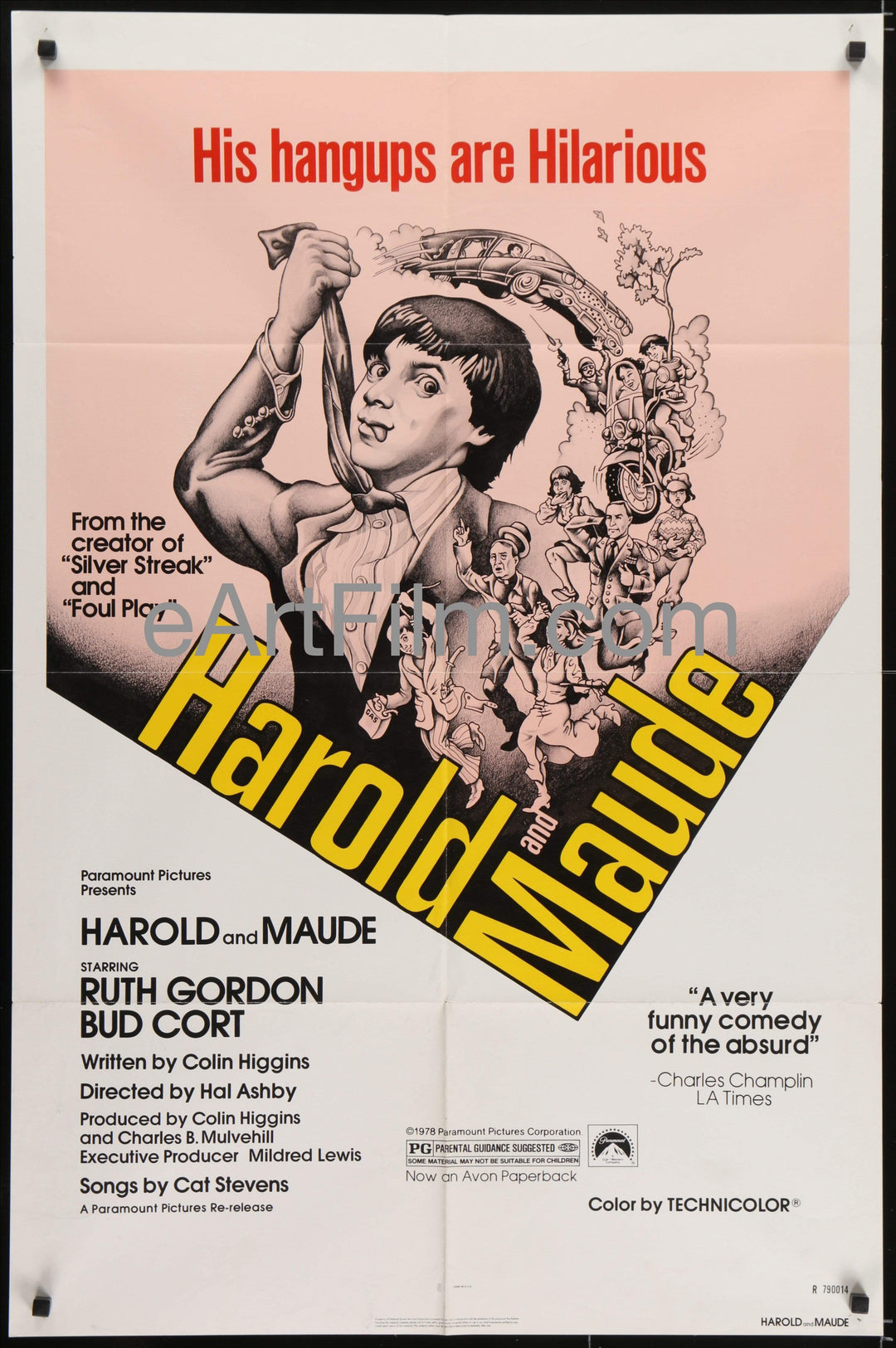 eArtFilm.com U.S One Sheet (27"x41") Harold & Maude-Ruth Gordon-Bud Cort-Cat Stevens-Cult Classic-R1979-27x41