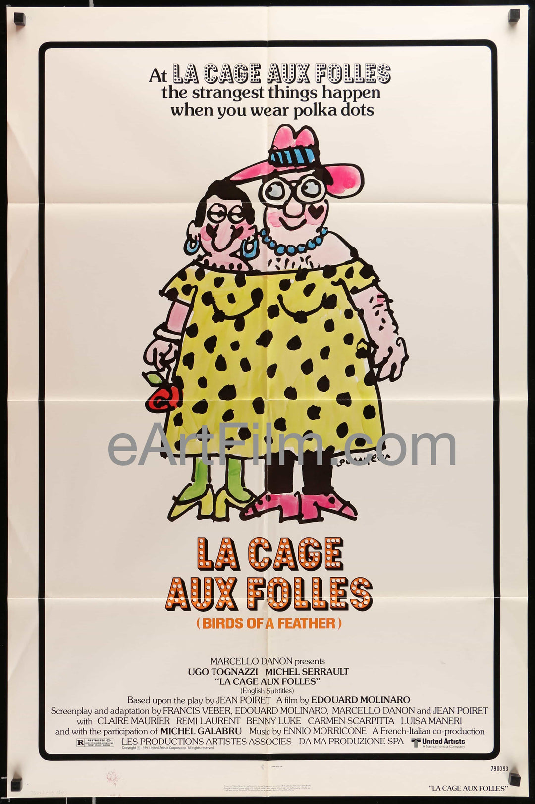 eArtFilm.com U.S One Sheet (27"x41'') La Cage Aux Folles original movie poster Ugo Tognazzi Michel Serrault 1979 27x41