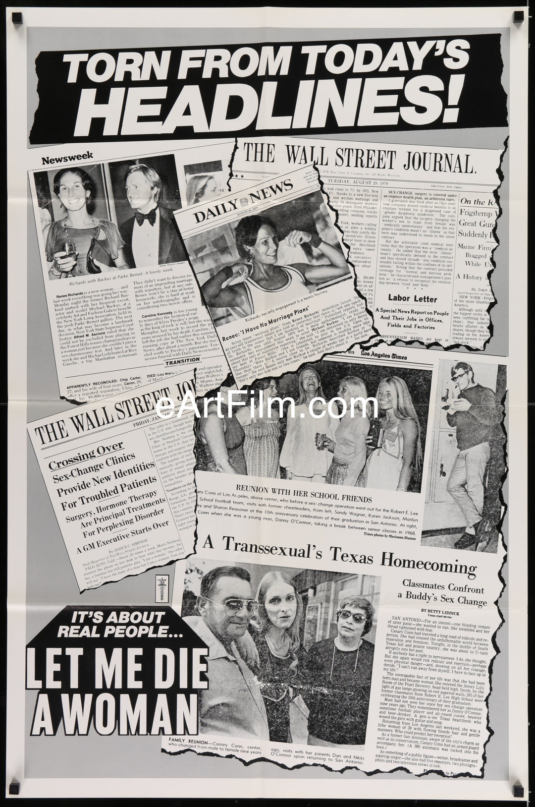 eArtFilm.com U.S One Sheet (27"x41") Let Me Die A Woman 1977 27x 41 Original movie poster exploitation classic